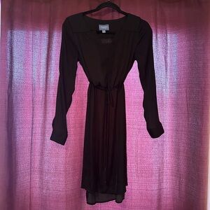 Vera Wang Elegant Black Long Sleeve Dress